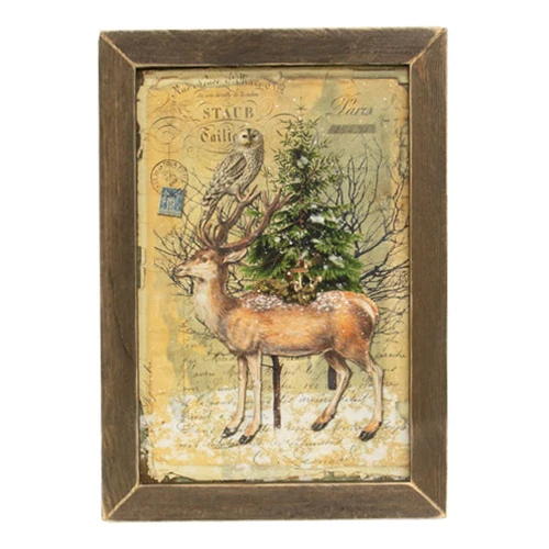White Tails in Winter 18" Framed Print