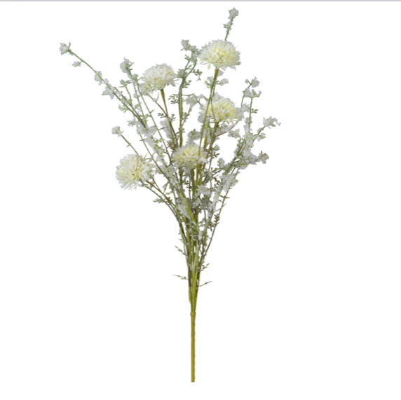 ๐ White Thistle Mix 20" Faux Floral Pick