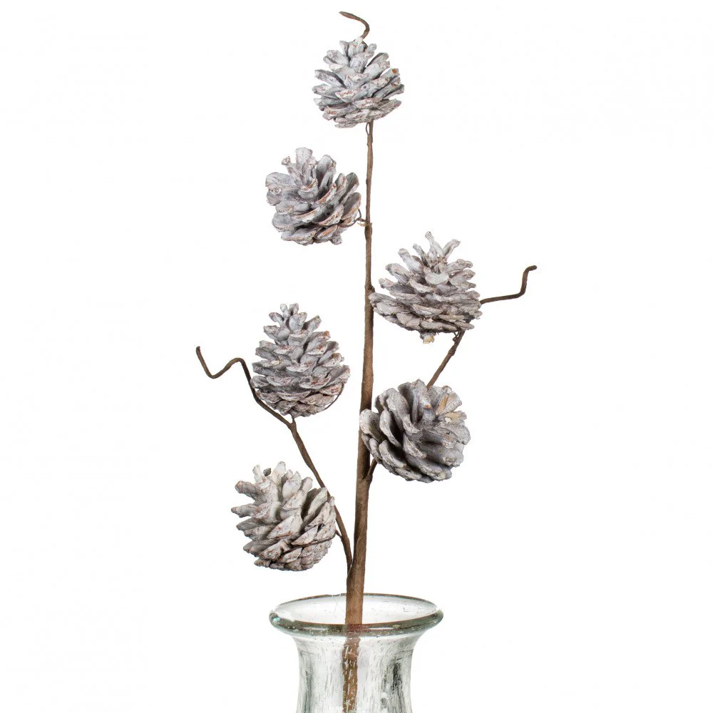 White Wash Pinecone Spray ready to decorate