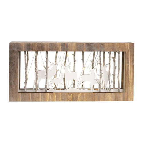 White Washed Deer Frame with LED Lights 22" Long - Image 2