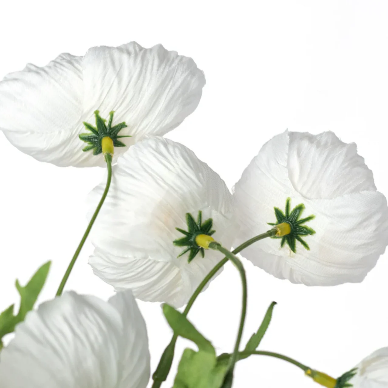 💙 White Wrinkle Poppy Stem 16" H Bundle - Image 3