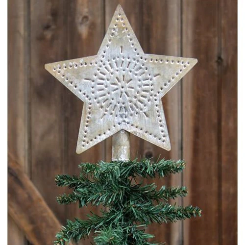 ๐ Whitewashed Star 9" H Tree Topper - Image 2
