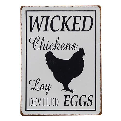 ๐ Wicked Chickens Lay Deviled Eggs Tin Sign