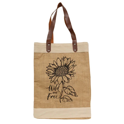 Wild and Free Sunflower Jute Tote - Image 2