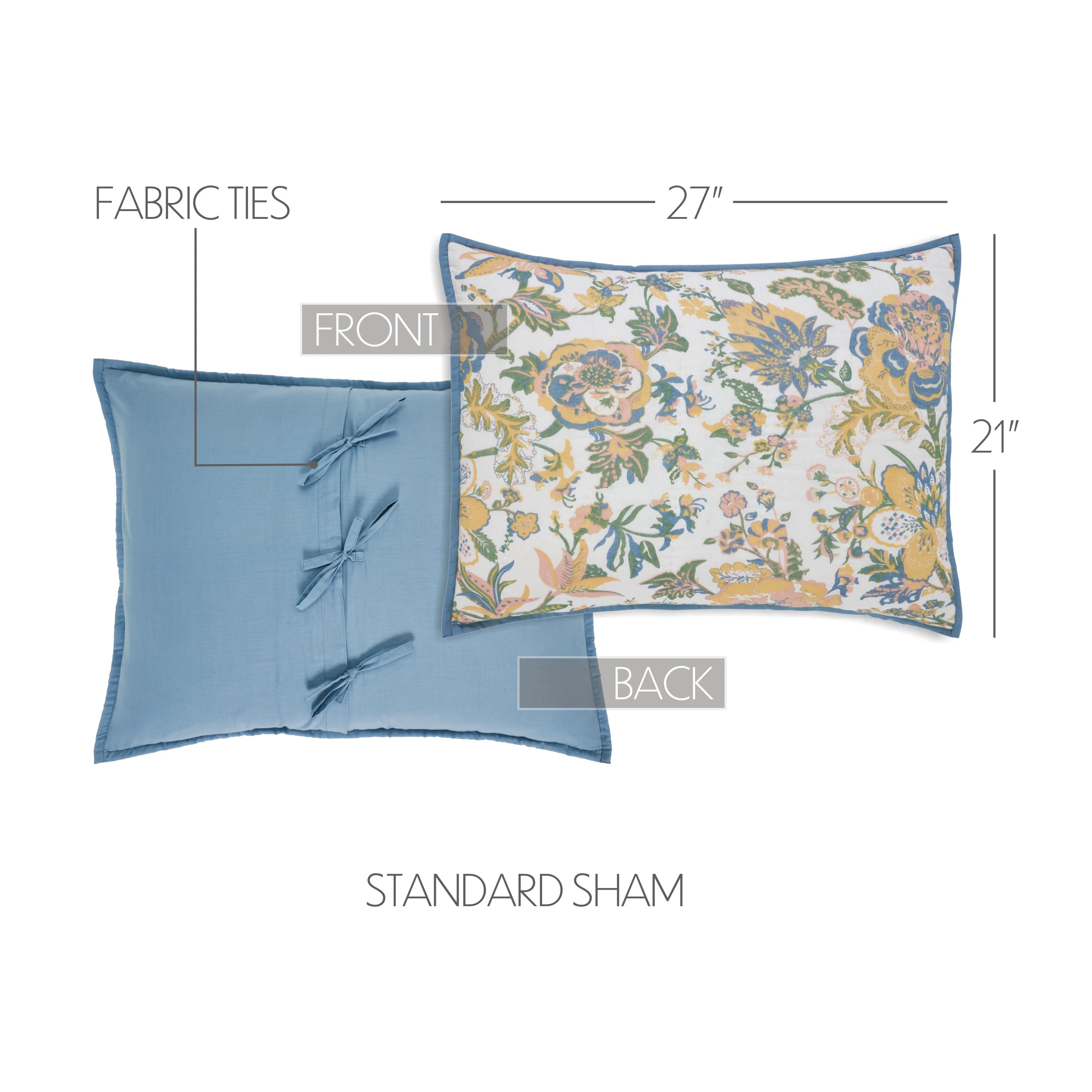 Wilder Floral Design 21" x 27" Standard Sham Set of 2 - Image 4