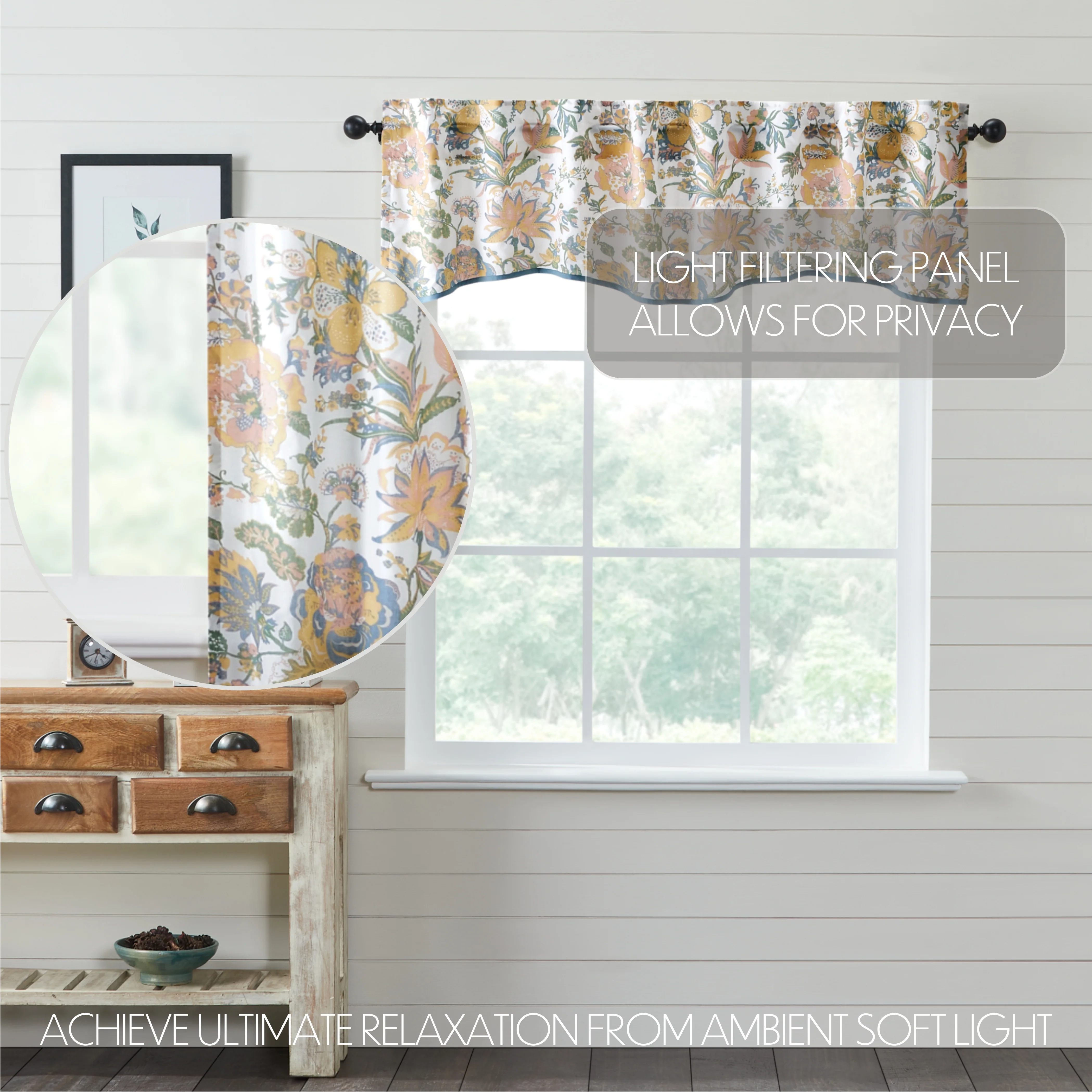 Wilder Floral Patterned Valance 18" x 72" - Image 5