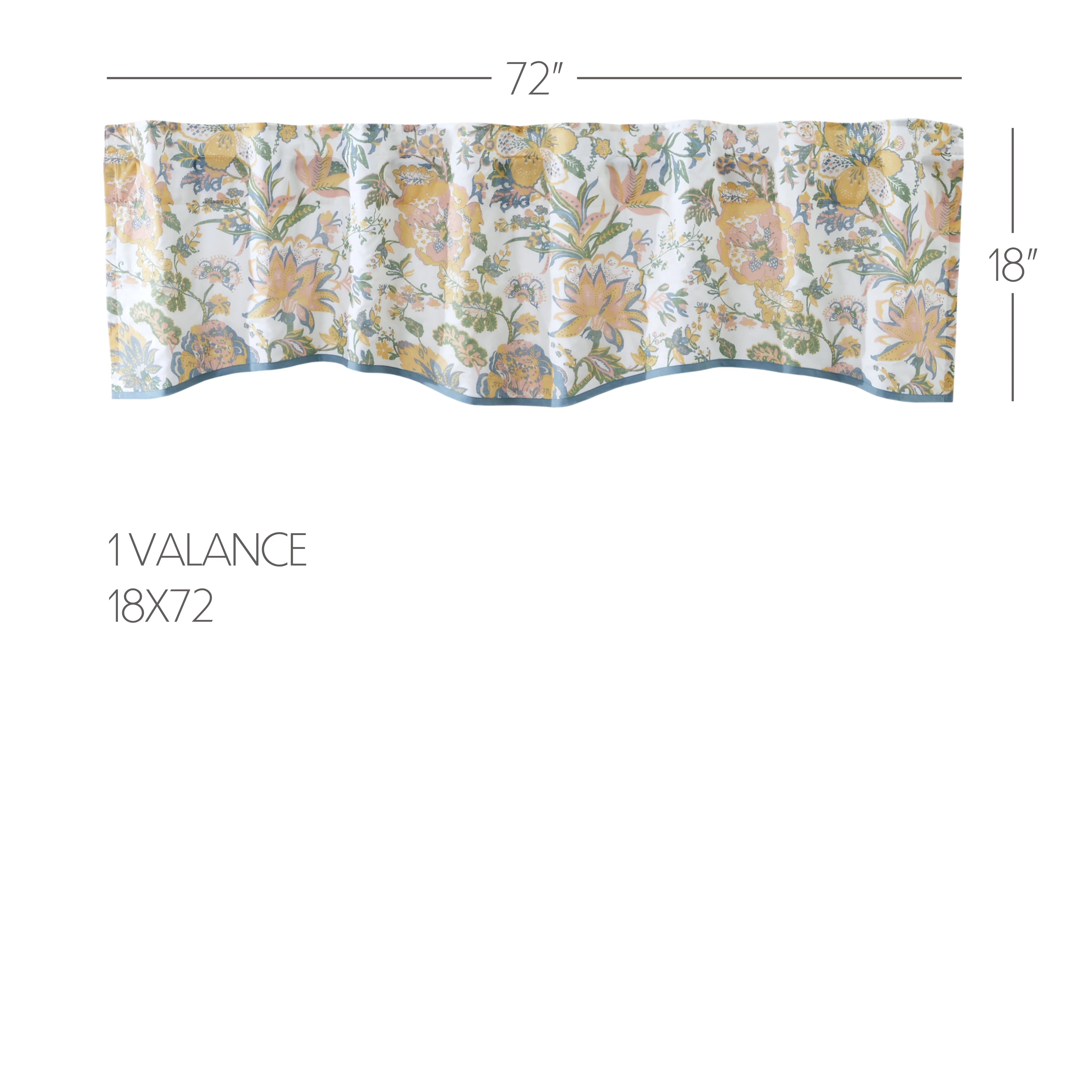 Wilder Floral Patterned Valance 18" x 72" - Image 6