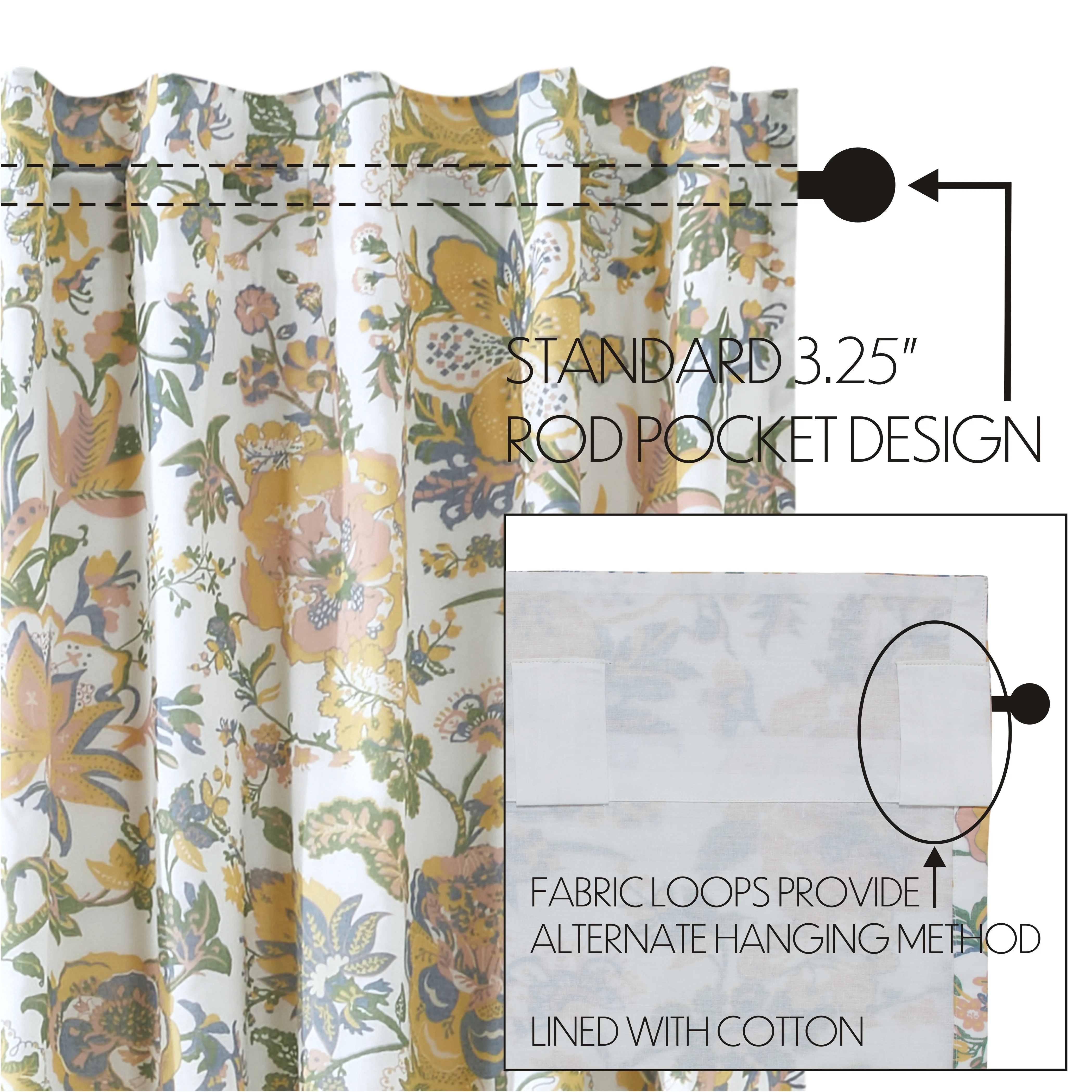 Wilder Floral Patterned Valance 18" x 72" - Image 7