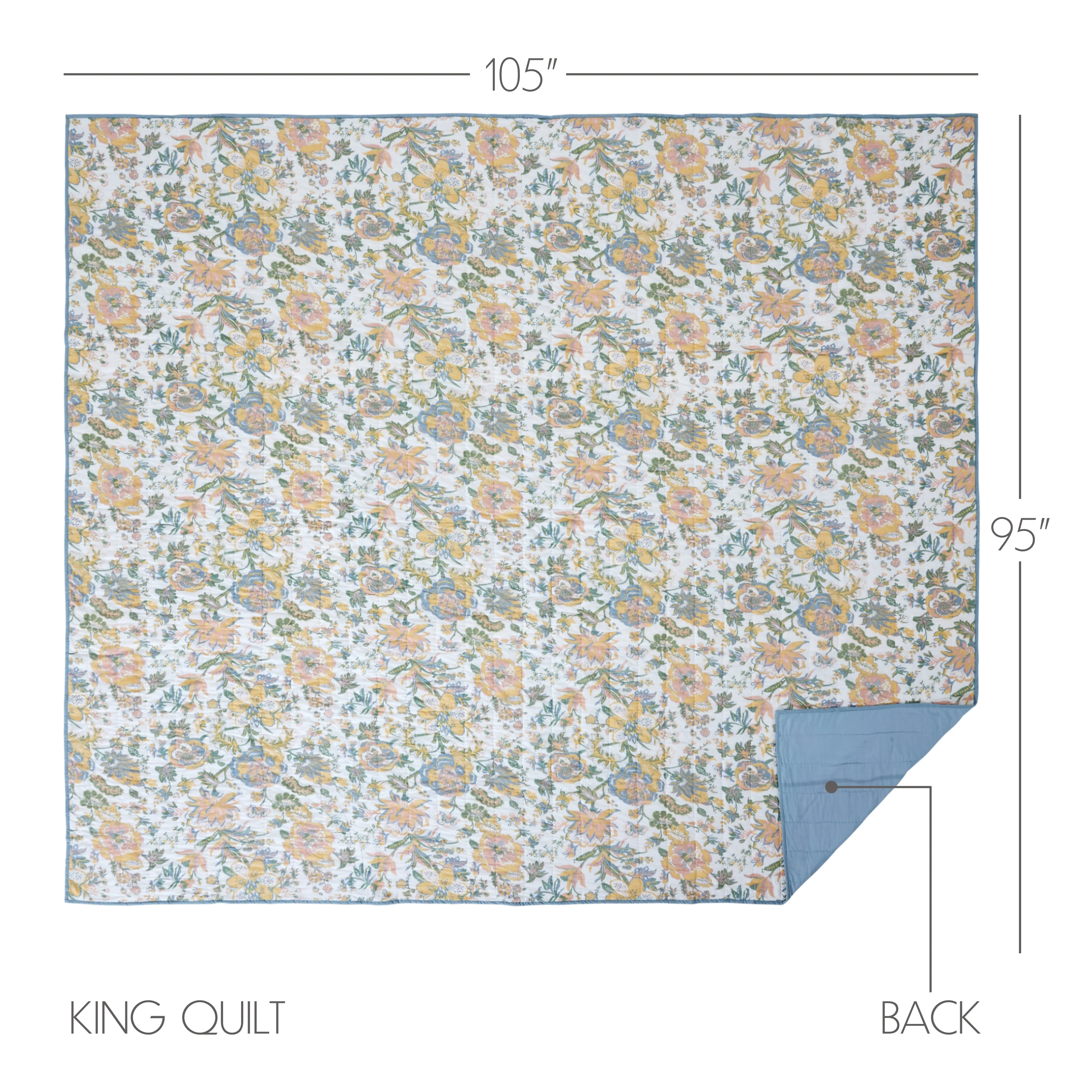 Wilder King Quilt Pastel Floral Design - Image 4