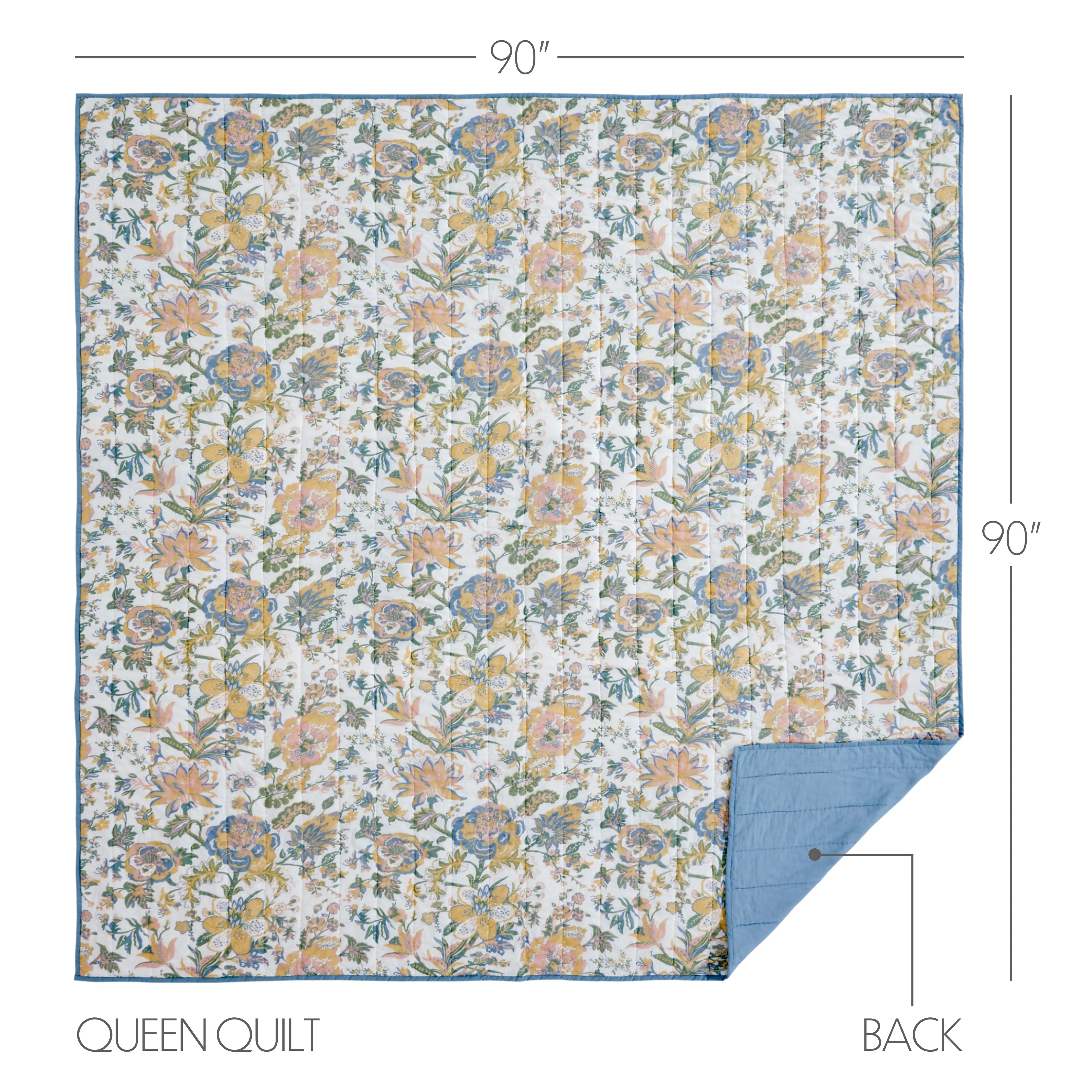 Wilder Queen Quilt Pastel Floral Design - Image 6