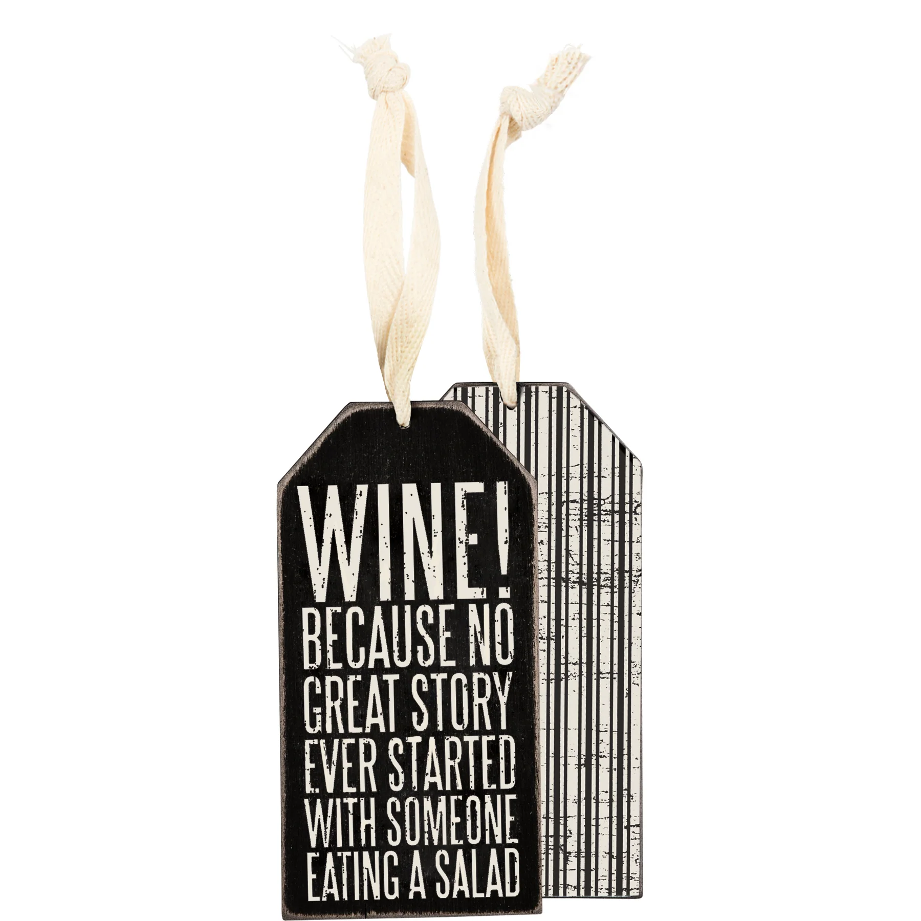 💙 Wine Because No Story Stared With Eating a Salad Bottle Tag