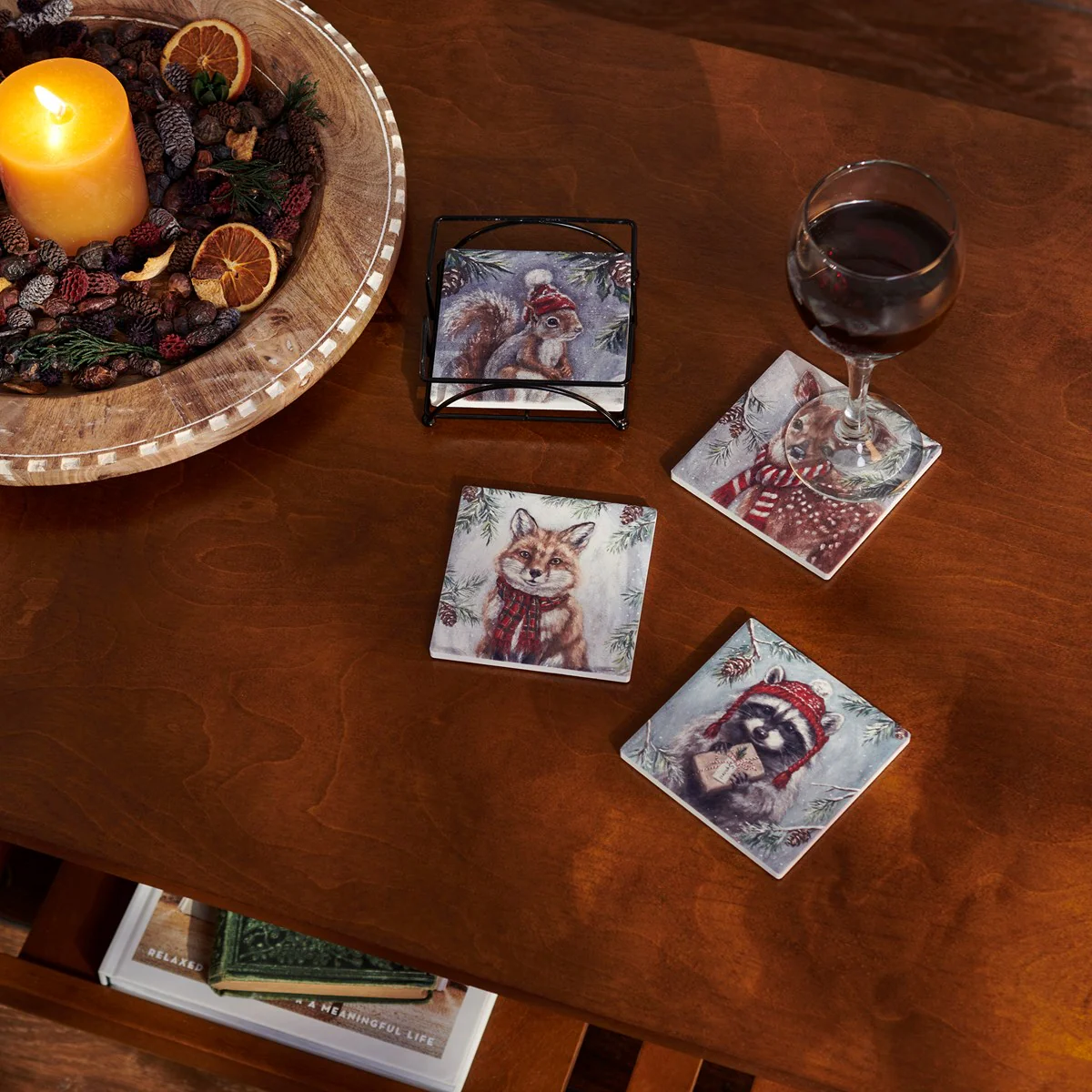 Winter Animal Coaster Set of 4 - Image 2
