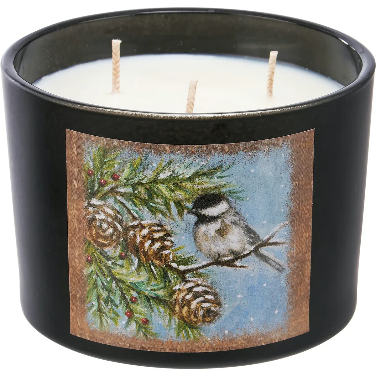 Winter Chickadee 14 oz Spruce Scenterd Jar Candle - Image 3