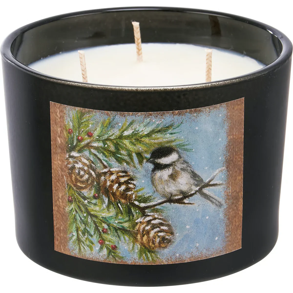 Winter Chickadee 14 oz Spruce Scenterd Jar Candle - Image 4