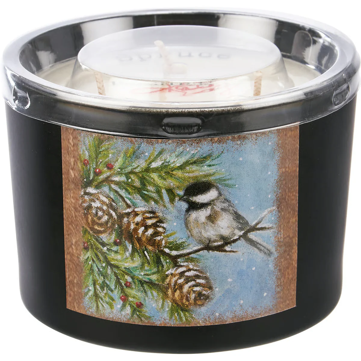 Winter Chickadee 14 oz Spruce Scenterd Jar Candle - Image 6