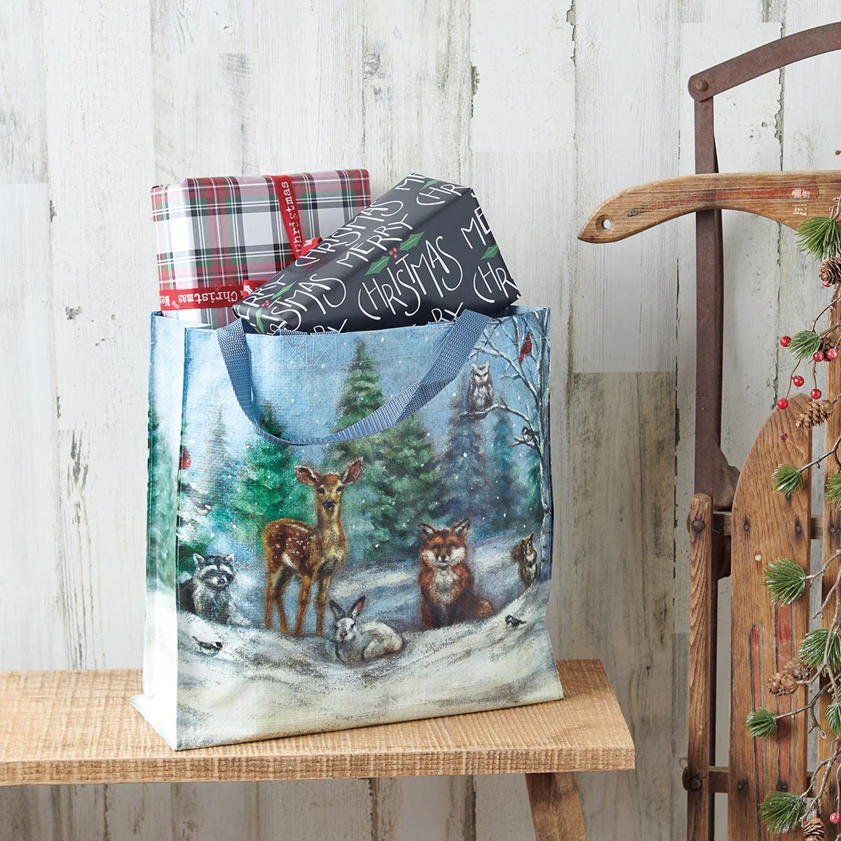 💙 Winter Family Animals Reusable Market Tote - Image 2