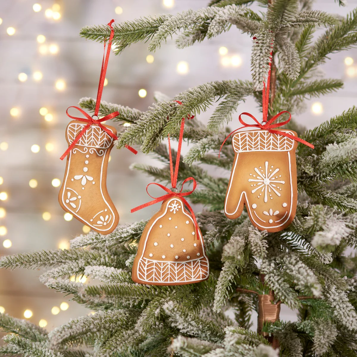 Winter Gingerbread Ornaments Set of 3 - Image 3