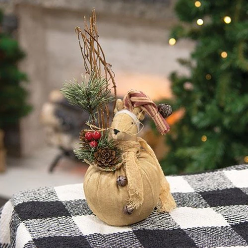 💙 Winter Mouse with Greenery Fabric Figure - Image 2