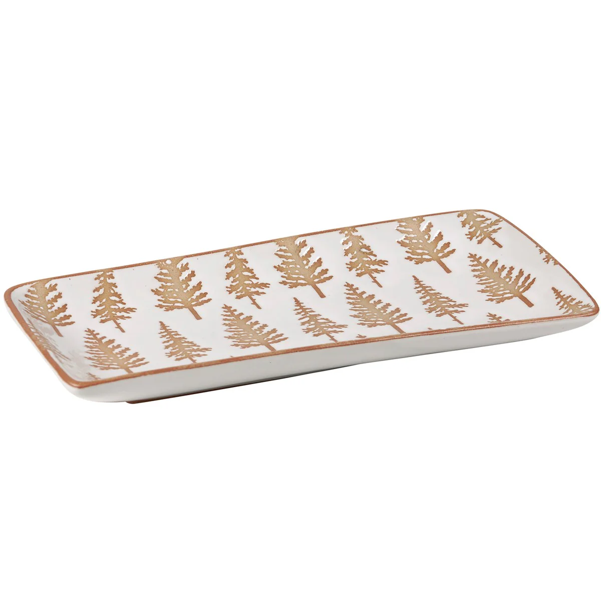 ๐ Winter Trees 9.5" Rectangular Stoneware Platter