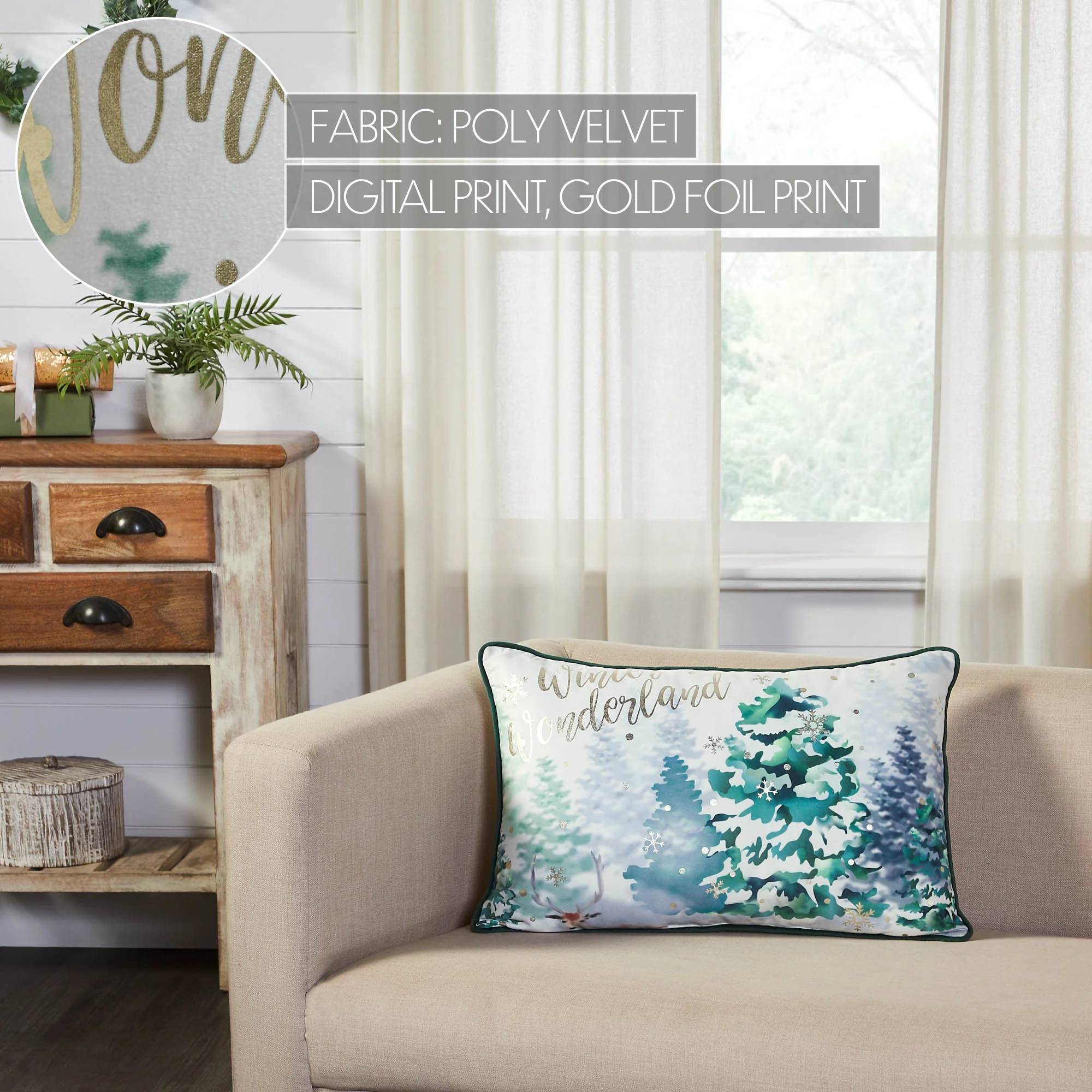 Winter Wonderland Pillow 14" x 22" - Image 3