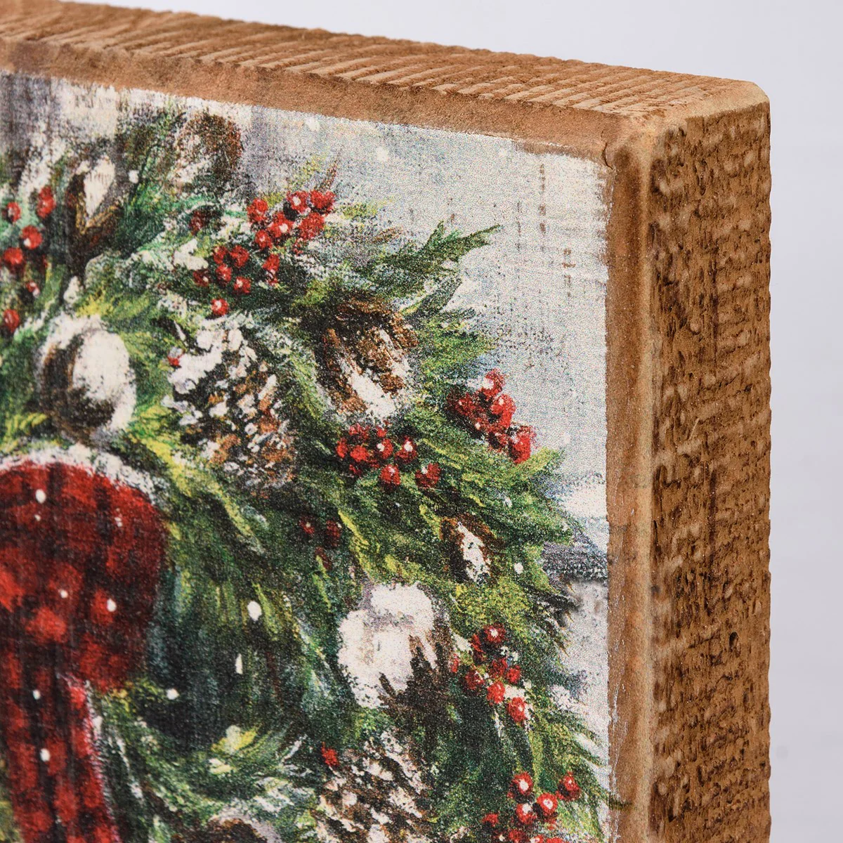 ๐ Winter Wreath 5" Small Christmas Block Sign - Image 4
