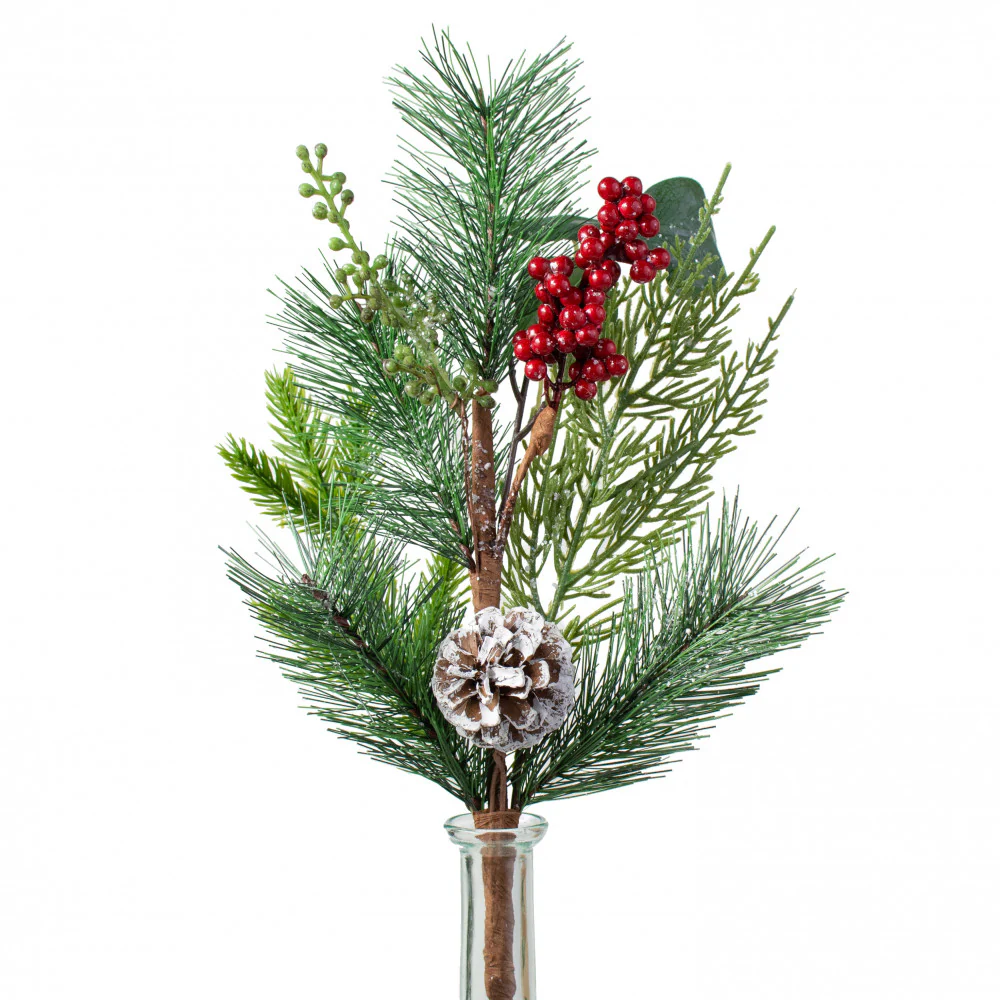 ๐ Wintry Berry & Mix Pine 16" Faux Pick