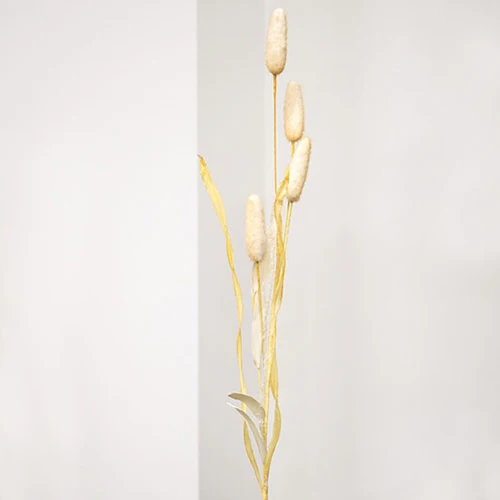 Wispy Bunny Tail & Leaf 24" Faux Floral Spray - Image 2