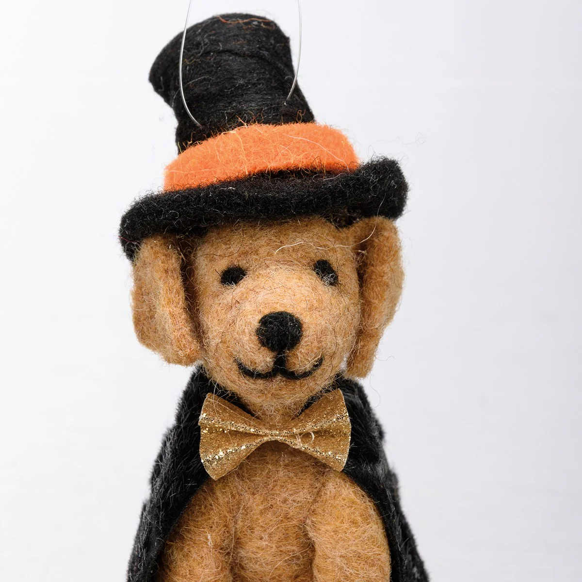 Witch Dog in Black Cape Felt Critter - Image 4