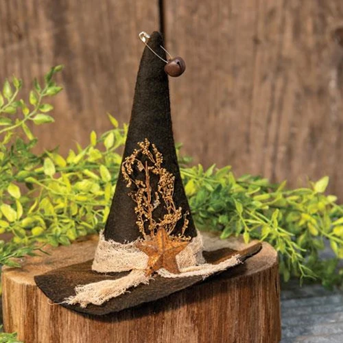 Witch Hat Rustic Felt Ornament