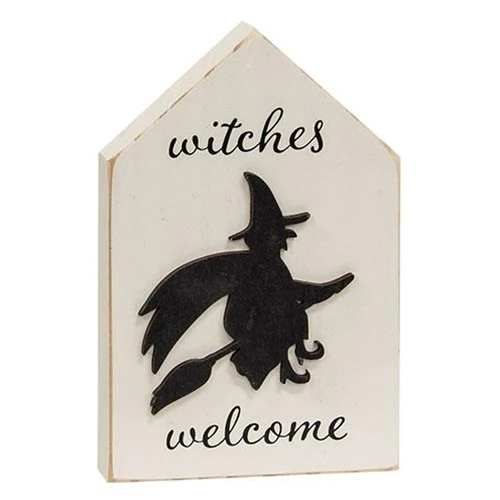💙 Witches Welcome Silhouette 5.5" Wooden Block - Image 2