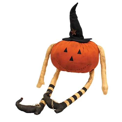Witchy Jack O Lantern Lighted LED Fabric Sitter - Image 3