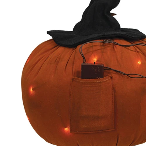 Witchy Jack O Lantern Lighted LED Fabric Sitter - Image 4