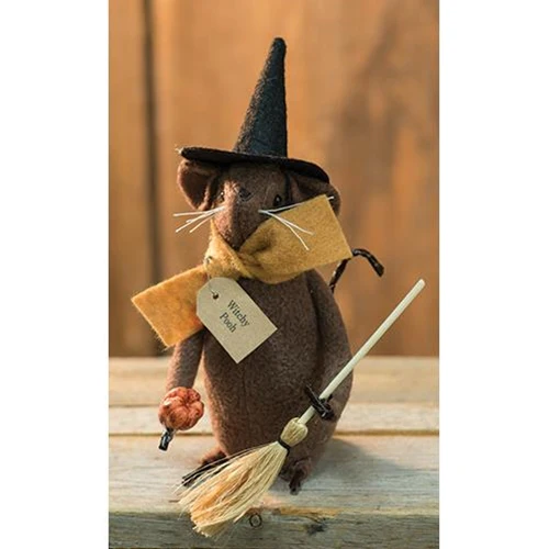 Witchy Poo Mouse Halloween Fabric Figure