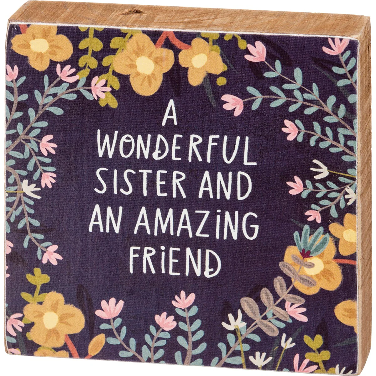 ๐ Wonderful Sister And Amazing Friend 4" Mini Block Sign