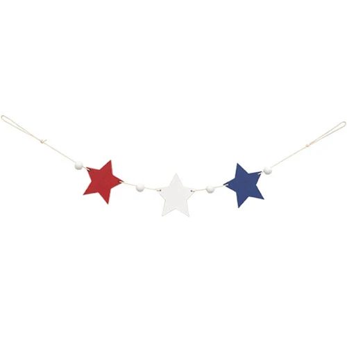 💙 Wooden Americana Stars & Beads Mini Garland - Image 2