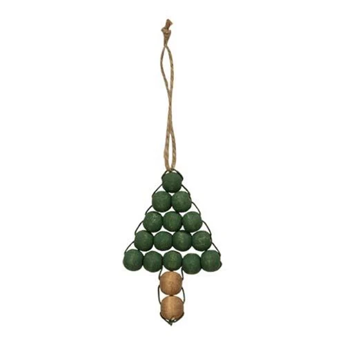 💙 Wooden Beaded Christmas Tree Ornaments Set of 2 - Image 3