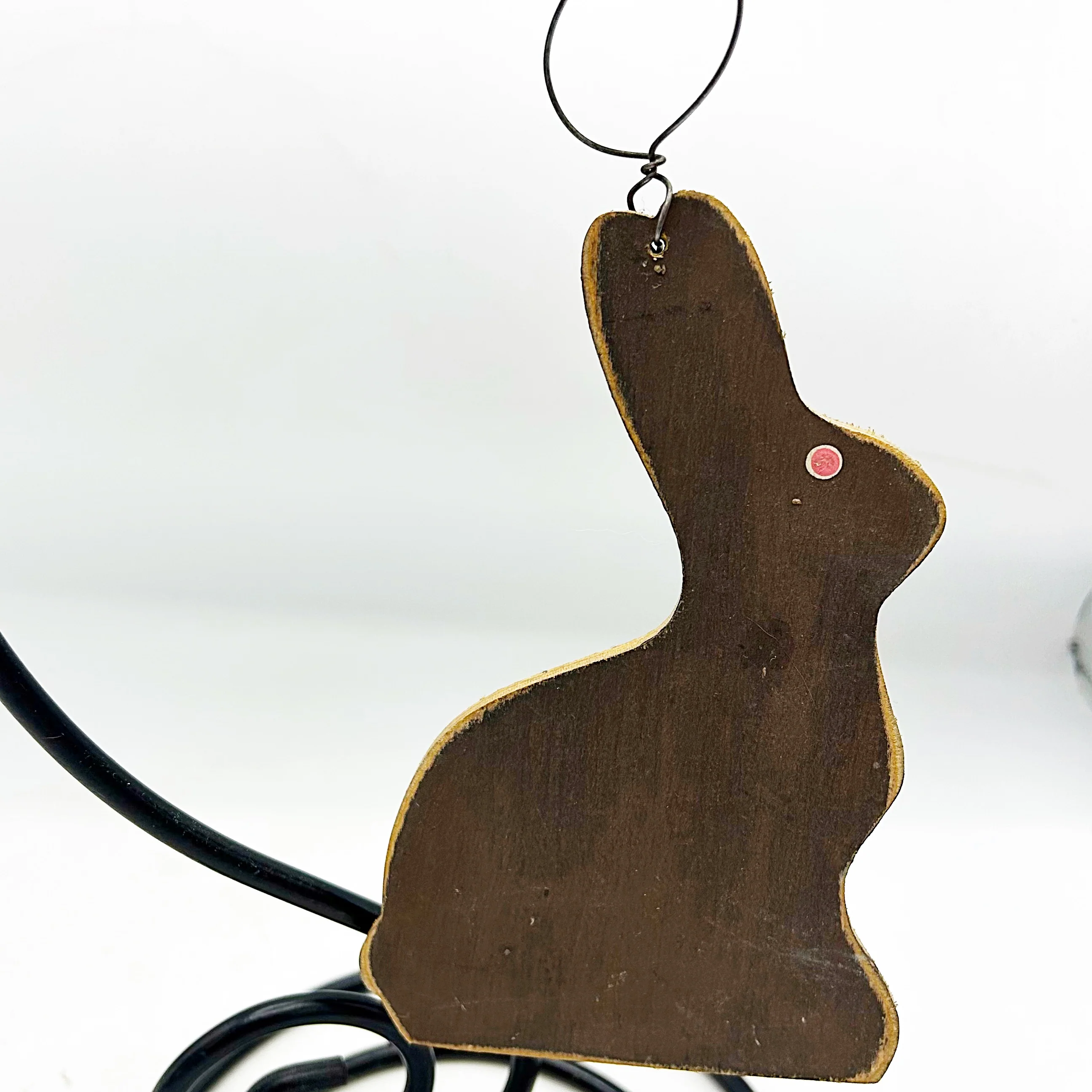 ๐ Wooden Chocolate-Look Bunny Ornament