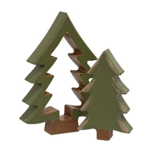 💙 Wooden Christmas Tree Cutout Set of 2
