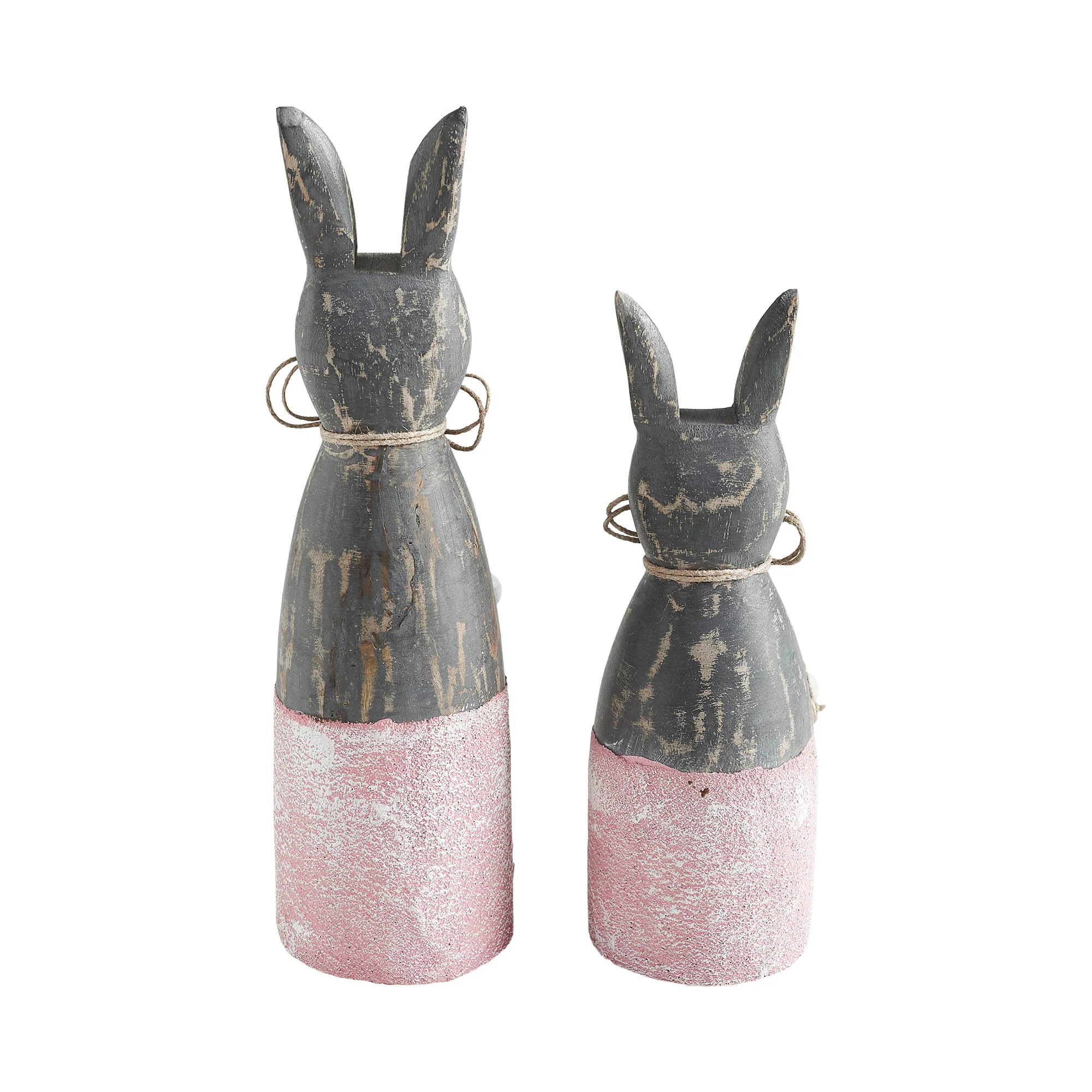 Wooden Cone Bunnies with Pink Base Set - Image 2