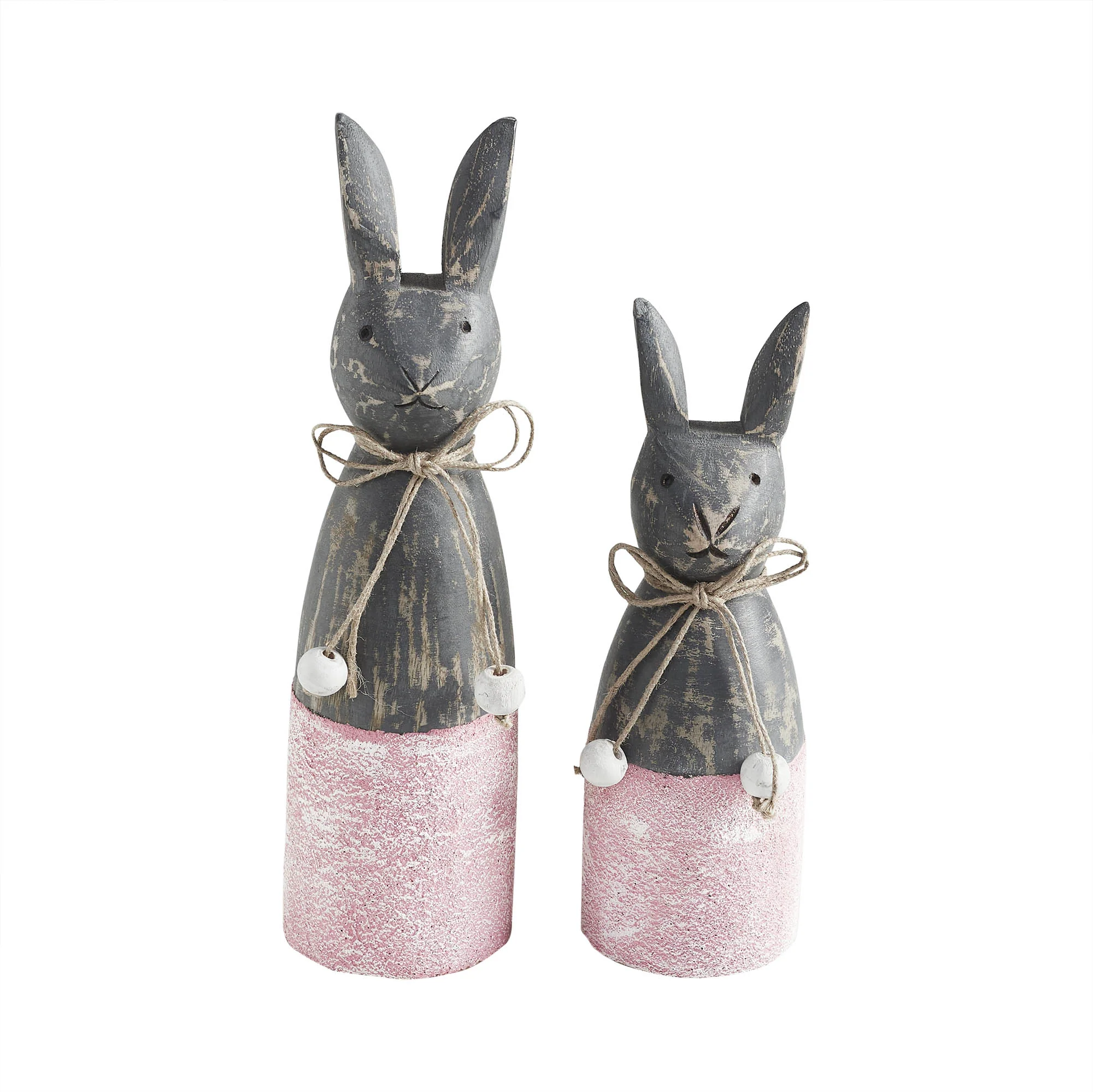 Wooden Cone Bunnies with Pink Base Set - Image 3