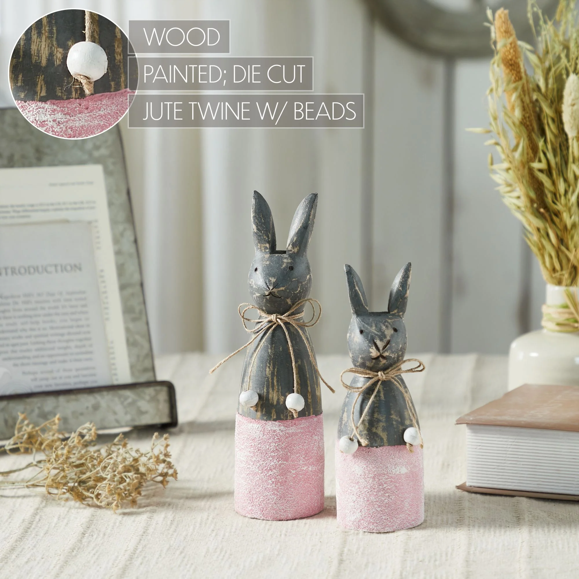 Wooden Cone Bunnies with Pink Base Set - Image 6