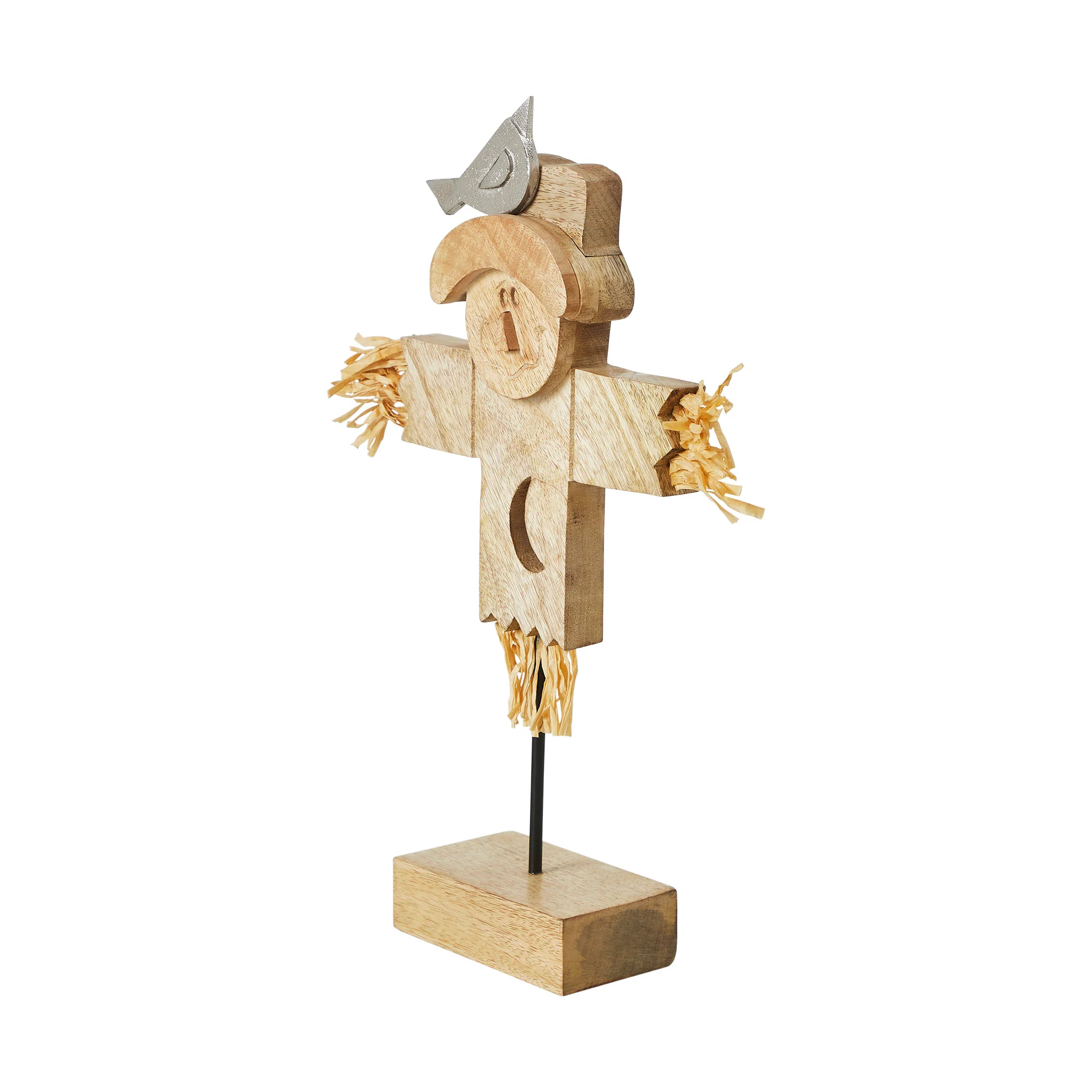 Wooden Harvest Scarecrow Figurine on Stand - Image 3