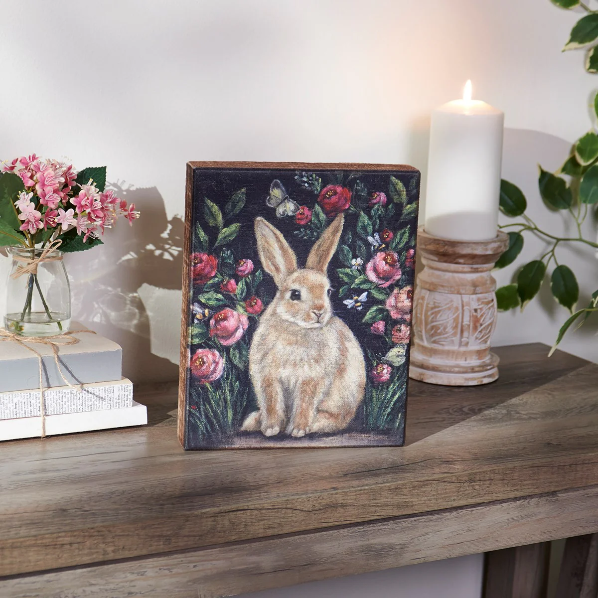 Woodland Bunny 10" Wooden Box Sign - Image 2