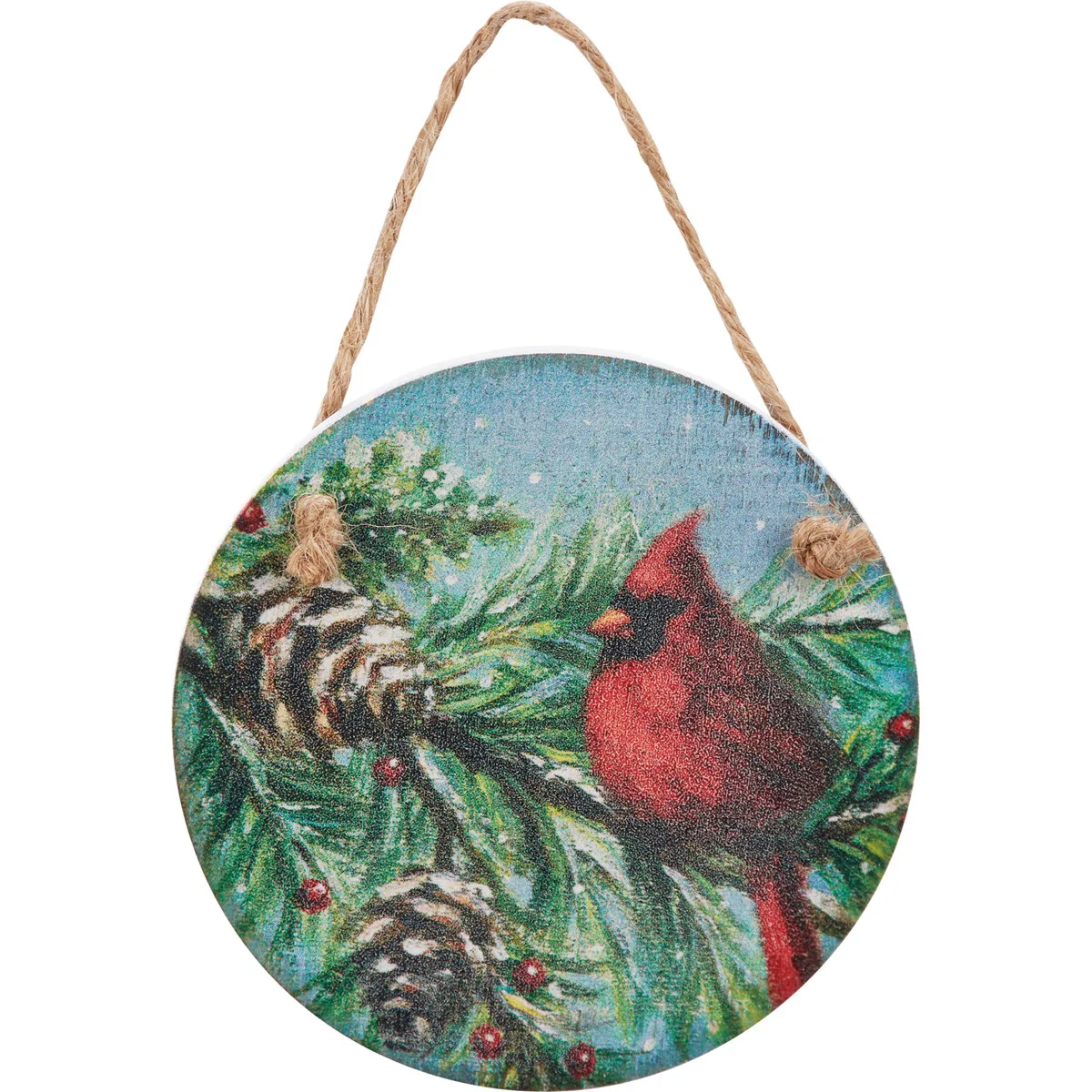 Woodland Cardinal Round Ornament