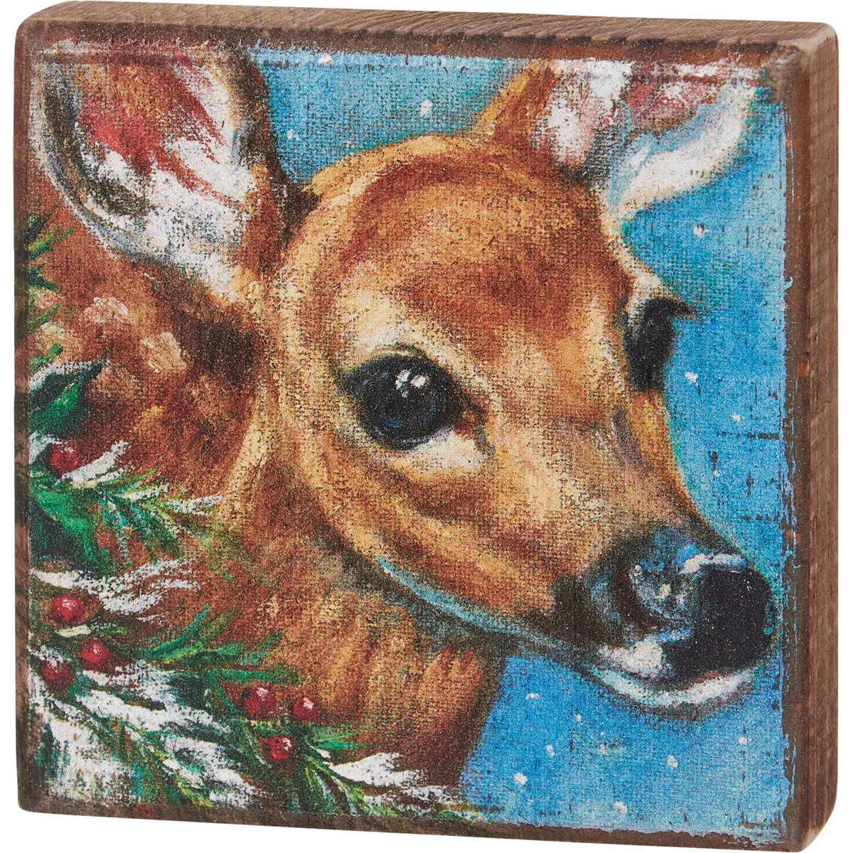 💙 Woodland Deer 4" Wooden Block Sign