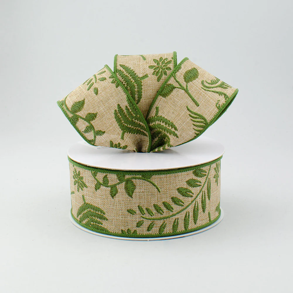Woodland Greenery Ribbon - 1.5" x 10 Yards - Image 2