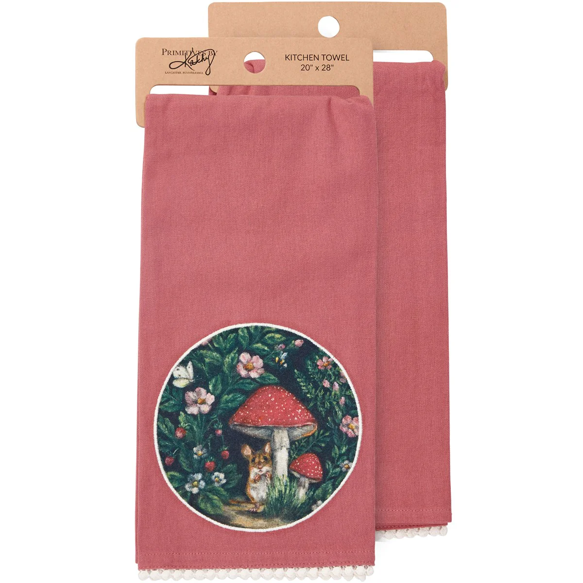 Woodland Mouse Mushroom Kitchen Towel - Image 2