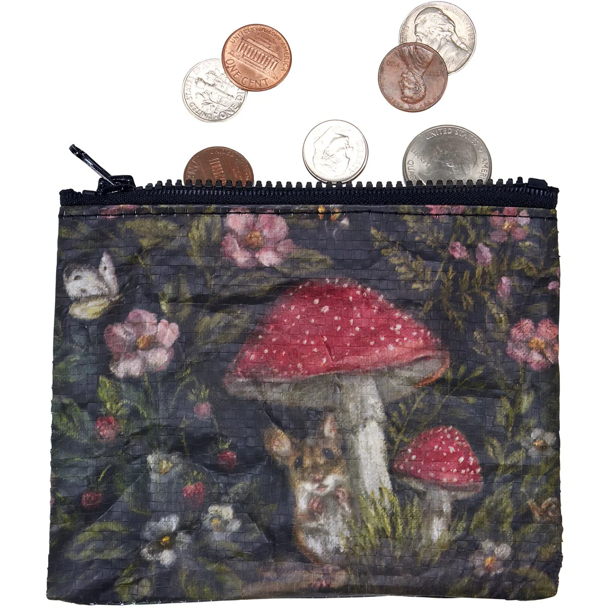 Woodland Mouse Zipper Wallet Recycled Material - Image 3