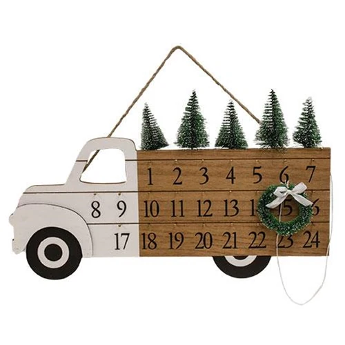 Woodland Tree Truck Perpetual Christmas Calendar Hanger - Image 2