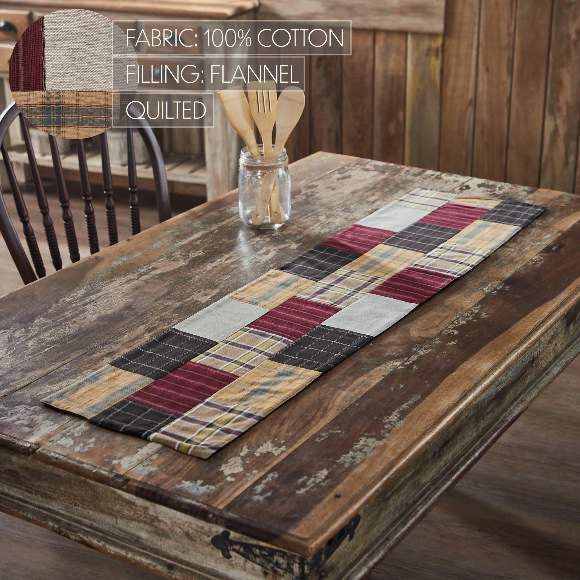 Wyatt Runner Quilted 48" Table Runner - Image 2